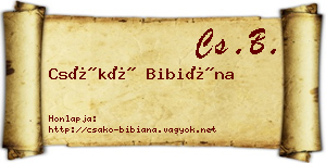 Csákó Bibiána névjegykártya